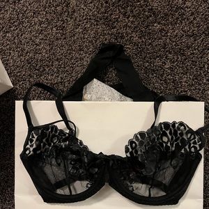 Agent Provocateur Sheer Black Floral Bra